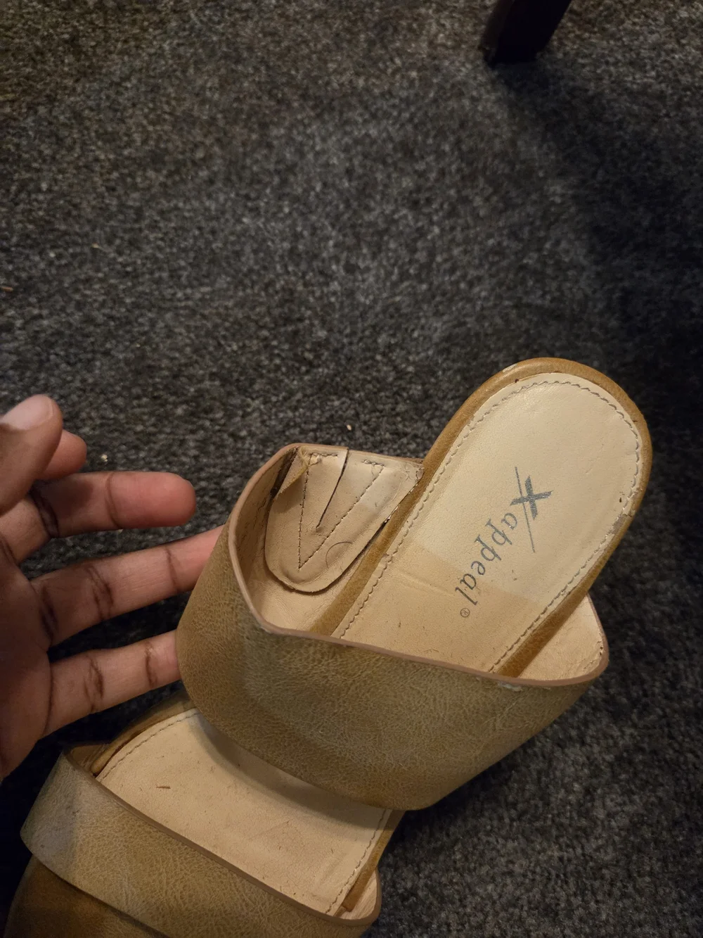 Xappeal Tan Slide Sandals